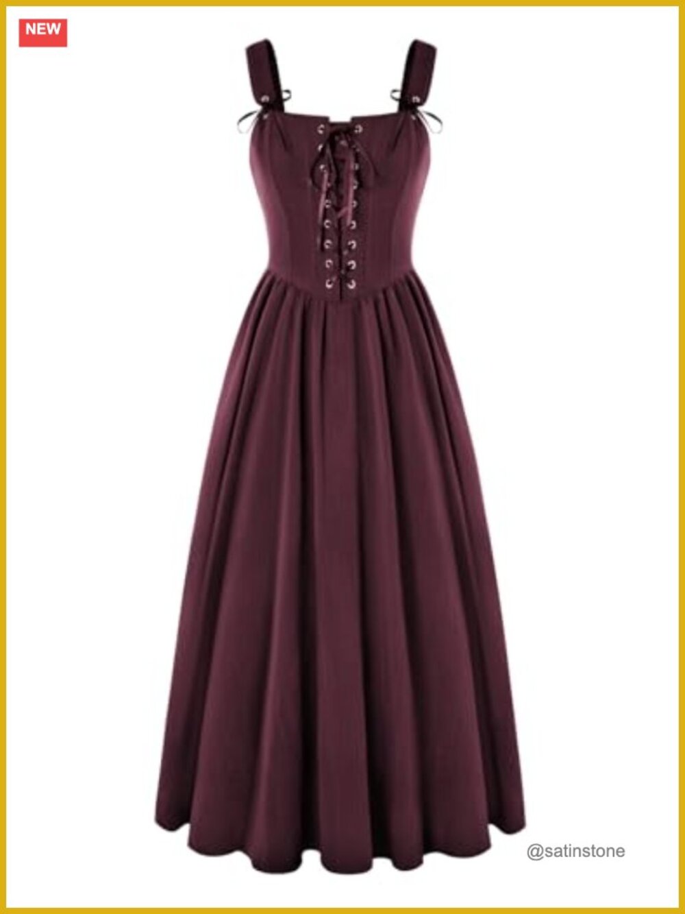 Renaissance Lace Up Sleeveless Maxi Dress Boned Corset Costume